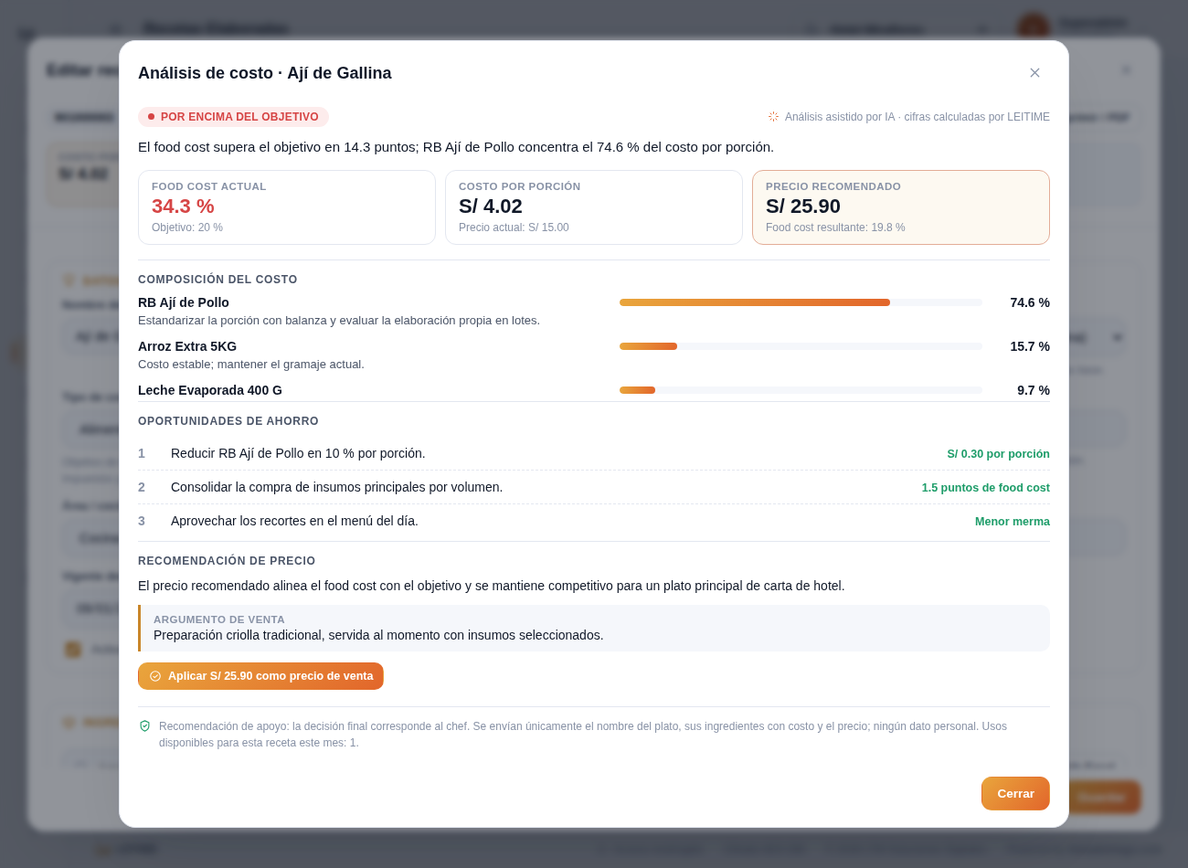 Análisis de costo con IA